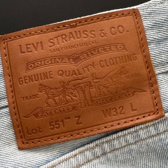 Levi’s 551Z Straight Leg Jeans Light Wash W32 Cropped Fit - Picture 12 of 15